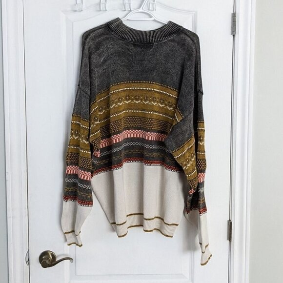 VINTAGE daddy dad granddad 80s 90s cotton sweaters abstract print XL @M - Picture 8 of 10